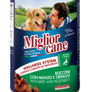 Miglior Cane Biftek ve Sebzeli Chunks Köpek Konserve 405gr 24'lü